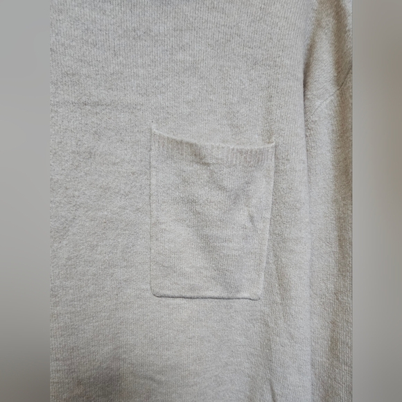 Oak+Fort SmallOat Boxy Boho Oversized Pocket Mock Neck Wool Blend Sweater - Picture 4 of 8